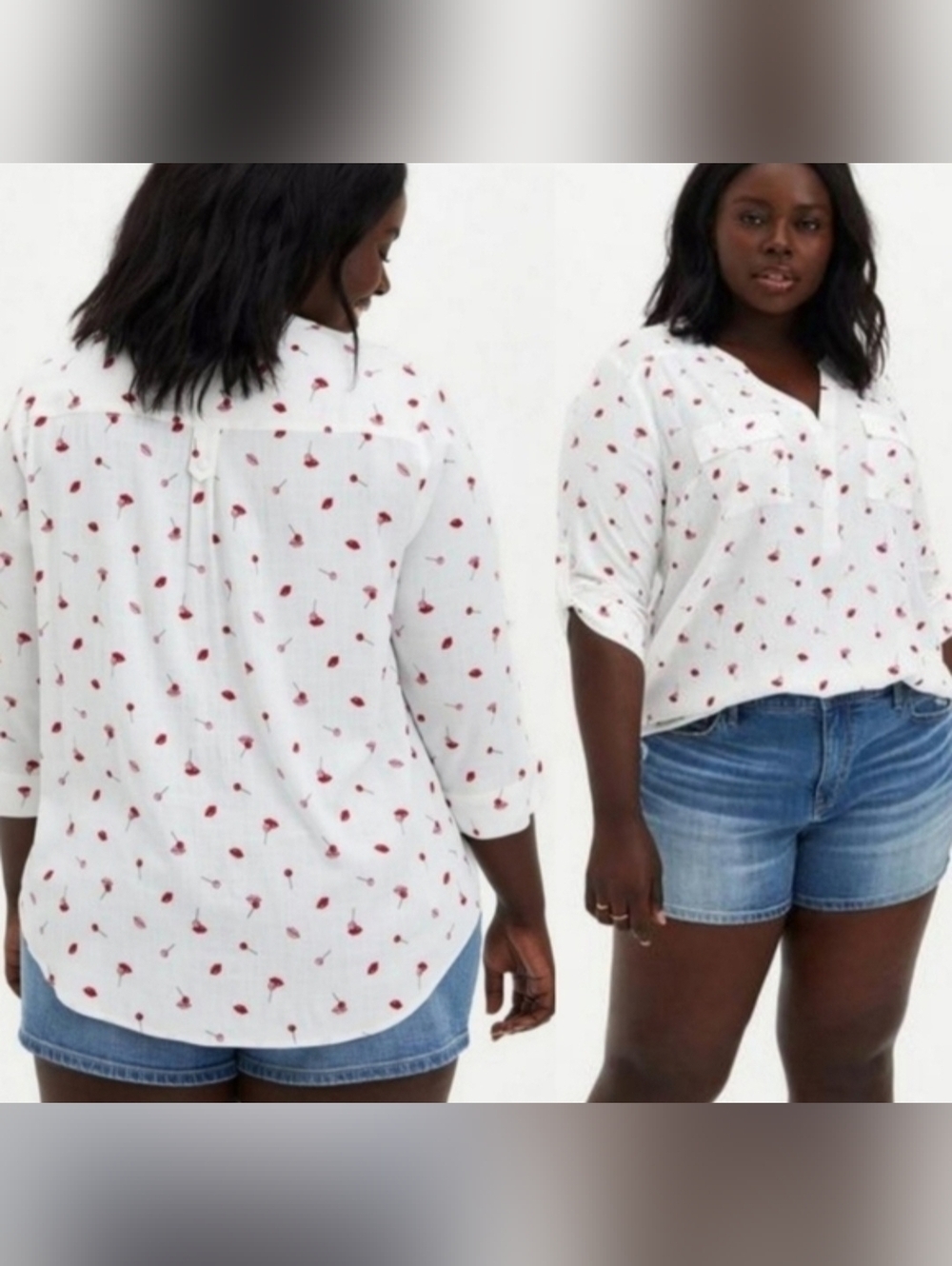 IN SEARCH OF Torrid Lips &Lolly Harper Blouse in a 3x - Picture 3 of 3